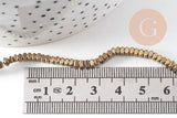 Perle losange hématite bronze non magnétique, des perles en imitation de pyrite pierre, 3x3mm,41cm le fil de 200 perles, x1 (G5022)
