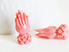 Perle main résine rose imitation corail 26.5mm, x2 (G3854)
