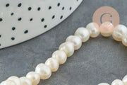 Natural white pearl grade A 6-7mm, x1 strand 36cm (G0549)