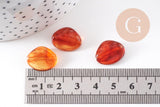 Perle nuggets acrylique imitation ambre 17mm, x2 (G10484)