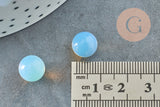 Perle opalite blanche ronde non percée 10mm, x1 (G7107)