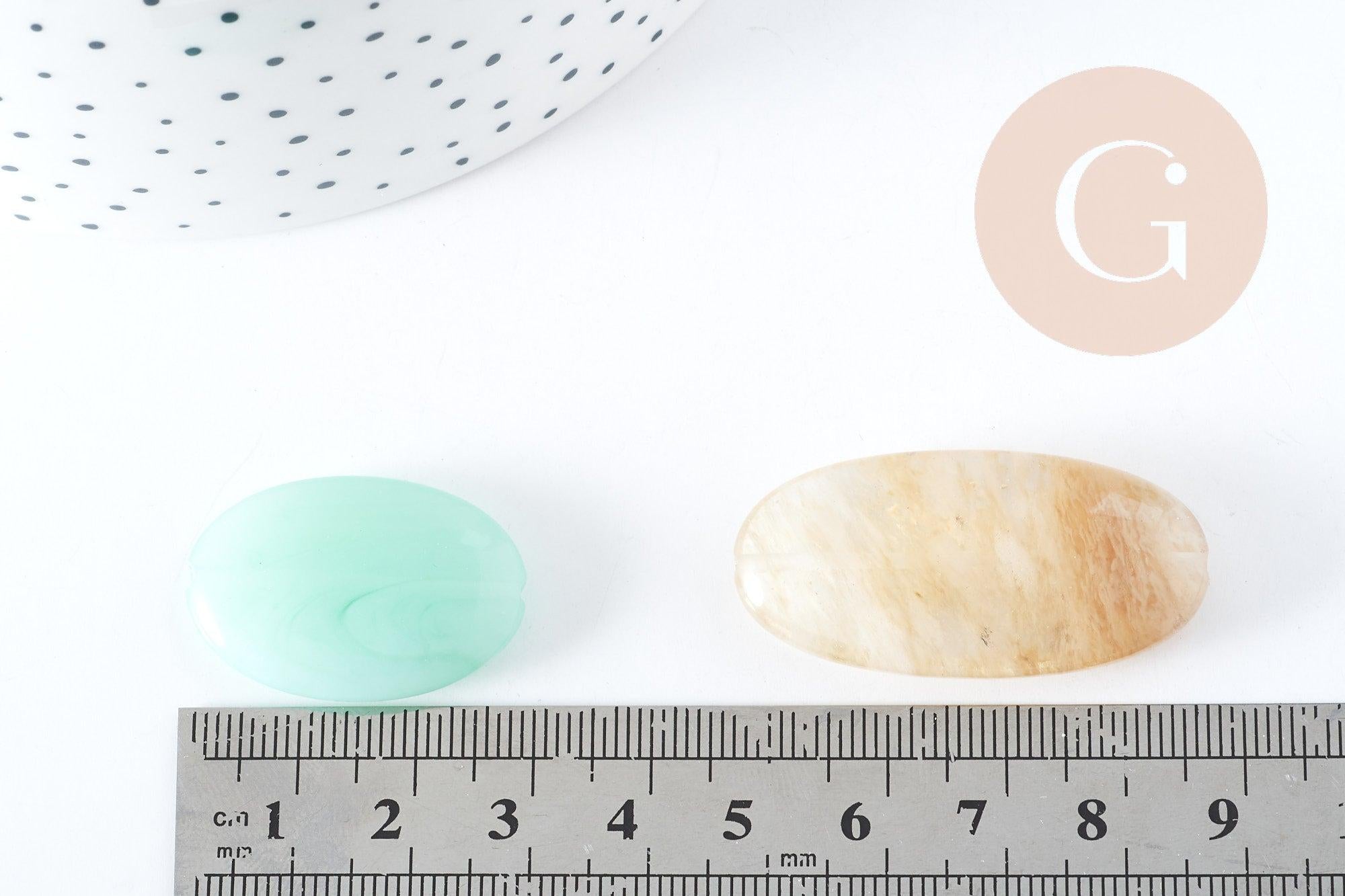 Perle ovale verre multicolore 24-40mm, création bijoux faits main x1 (G9696)