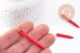 Perle pointe howlite naturelle rouge 18-43mm, fil de 38cm environ x1 (G10133)