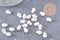 Perle porcelaine blanche coeur irisé 16mm, x25 (G3309)