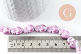 Perle porcelaine coeur violet irisé 16mm, x24 (G9799)