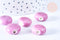 Perle porcelaine violet 15mm, perle striées,perle céramique, céramique violette, x5 (G3496)