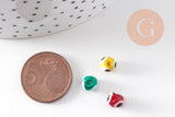 Perle ronde Mauvais Oeil multicolore 6mm, x10 (G5391)