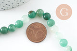 Perle ronde aventurine naturelle 8mm, x1 fil de 39.6cm (G1826)