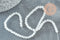 Perle ronde verre blanc laiteux 4mm,x 1 fil de 30cm (G4718)