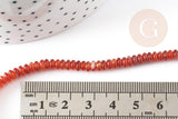 Perle rondelle cornaline orange naturelle lisse, pierre naturelle, 4-4.5mm, fil de 38cm, x1 (G4547)