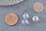 Perle rondelle donut verre transparent 3-5x9mm, x 20 (G4389)