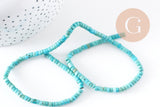 Perle rondelle howlite turquoise naturelle 4mm, x1 fil de 150 perles (G103x1