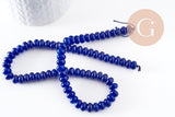 Perle rondelle jade bleu roi,perle jade,pierre naturelle,jade naturel,perle pierre,perle facette,jade,8x5mm,fil de 38,5 cm (G6725)