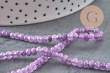 Perle rondelle jade violet, naturelle, perle facette,jade,5x3mm,fil de 35 cm, x1 (G1704)-Perles-Gingerlily Perles