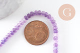 Perle rondelle jade violet, naturelle,jade, pierre,perle facette,jade,5x3mm,fil de 35 cm, x1 (G1704)