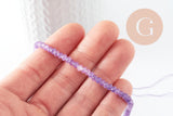 Perle rondelle jade violet, naturelle,jade, pierre,perle facette,jade,5x3mm,fil de 35 cm, x1 (G1704)