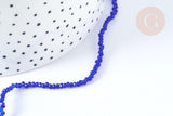 Perle rondelle verre facettée bleu roi 2~2,5mm, x1 fil de 37cm (G7339)