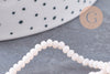 Perle toupie rose pâle,perle cristal,,Perle verre facette, 3mm, fil de 40cm, x1 (G0622)