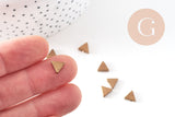 Perle triangle 1 trou laiton brut 7mm, x10 (G1347)