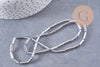 Perle tube hématite argentée 9.5mm, x1 fil de 19cm (G4484)