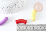 Perle tube incurvé plastique multicolore 34.5x11mm, perle création bijoux plastique ,x 10 perles G8829