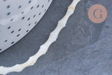 Perle tube nacre blanche naturelle 7.5-9mm, perle coquillage blanc,le fil de 40cm, x1 (G6604)