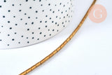 Perles Tube verre doré 4,5mm,fournitures, le fil de 36cm, x1 (G6955)