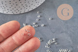 Cuentas aplastables de latón plateado 3x2mm, x2 Gramos (G11269)