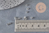 Cuentas aplastables de latón plateado 3x2mm, x2 Gramos (G11269)