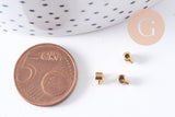Perles à écraser tube 2 en 1 acier 304 inoxydable doré/platine IP 3.5x2mm x5 (G10748)