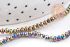 Perles abacus cristal à facette noir irisé 3x2mm, x1 fil de 32cm (G4692)
