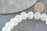 Perles abacus cristal blanc irisé 8x6mm, x1 fil de 49cm (G3386)