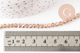 Perles abacus cristal doré irisé facette 4x3mm, x1 fil de 45cm (G7496)