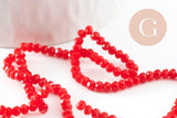 Perles abacus cristal rouge orangé 3mm, x1 fil de 32cm (G4677)