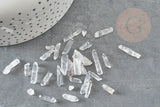 Perles cristal de roche naturel 13.5-35mm, non percée, pierre brute en cristal pierre naturelle x5 (G9367)