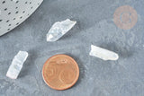 Perles pointe cristal de roche naturel brut irisé 10-40mm, x5 (G3210)