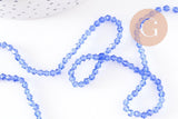 Perles cristal toupies à facette bleu transparent 3mm, x1 fil de 46cm (G2853)