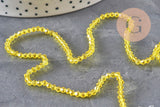 Perles cristal toupies à facette jaune transparent 3-3.3mm, x1 fil de 38cm (G11110)
