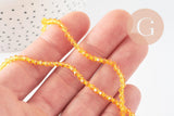 Perles cristal toupies facette orange transparent,perles bijoux,Perle bicone facette, fil de 41cm, 3mm, x1 (G2599)
