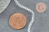 Perles cristal toupies facette transparent 3mm, x1 fil de 45 cm (G1632)