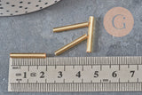 Perles de rocaille tubes doré métallique 20x2.5mm, fabrication de bijoux bijoux fantaisie, x 10gr G8989