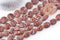 Perles en jaspe sésame zébré naturel marron, x1 fil de 38cm (G10244)