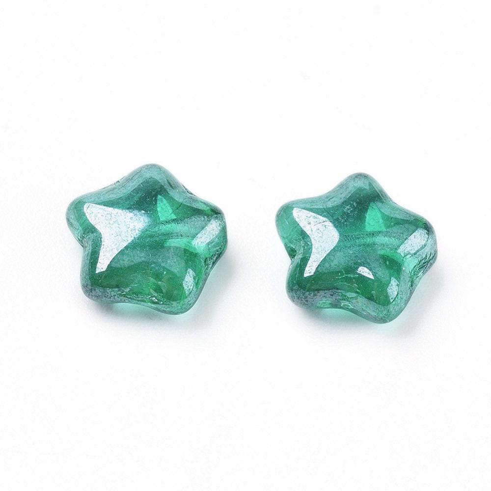 Perles étoile multicolore 8x8.5mm cristal tchèque, x50 (G5839)