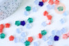 Perles étoile multicolore 8x8.5mm cristal tchèque, x50 (G5839)