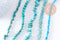 Perles howlite naturelle turquoise 12-14-16-18mm, x1 fil de 37cm (G1851)