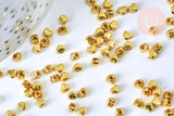 Perles intercalaires facettées doré cœur 3.5mm, perles doreés, x50 (G5577)