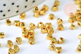 Perles intercalaires facettées doré cœur 3.5mm, perles doreés, x50 (G5577)