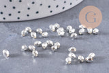 Perles intercalaires facettées zamac argenté 3mm, x 50-100-200 (G1894)