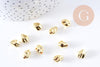 Perles intercalaires nuggets zamac doré 9.5x7mm, x10 (G10653)