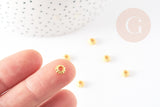 Perles intercalaires rondelles fleurs zamac doré 6mm, x50 (G5791)
